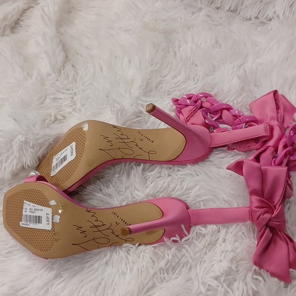 ANTONIO MELANI x Jess Southern Jean Pearl Studded Bow Chain Dress Sandals SZ 9.5 - Picture 10 of 16